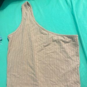 One shoulder tank crop top